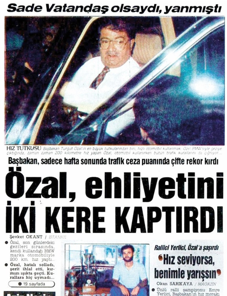 Özal’ın sürat tutkusu