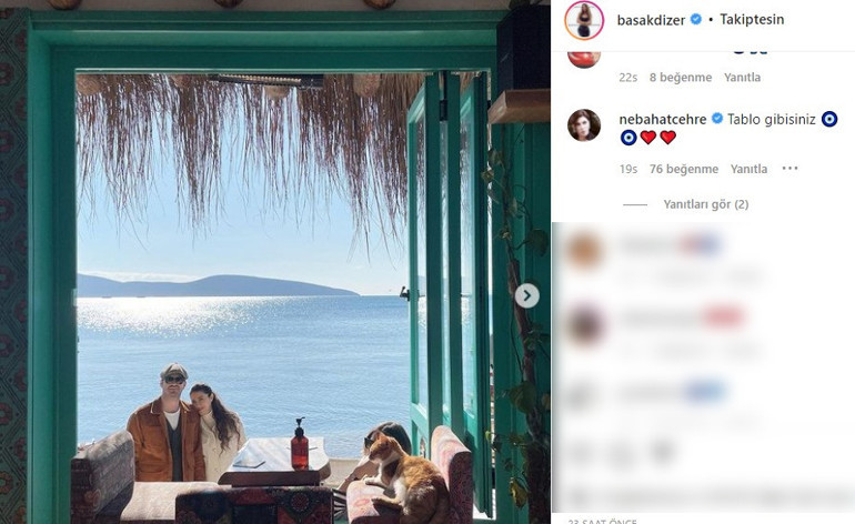 Kıvanç Tatlıtuğ ile Başar Dizerin Bodrum fotoğrafına Nebahat Çehreden yorum: Tablo gibisiniz