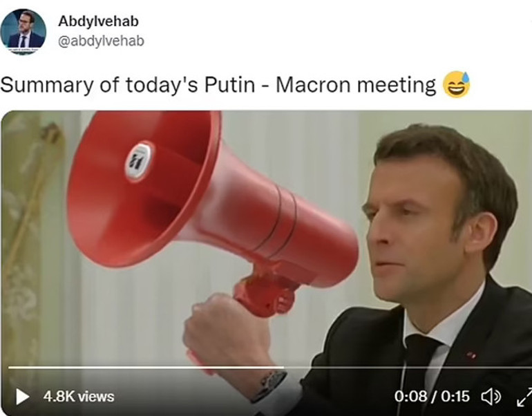 Putin-Macron görüşmesi sosyal medyayı salladı