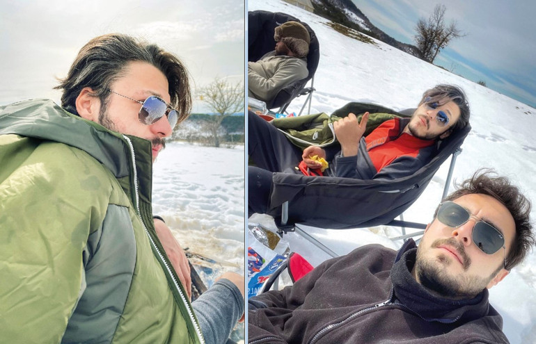 Soğukta köylüler  yardımına koşmuş