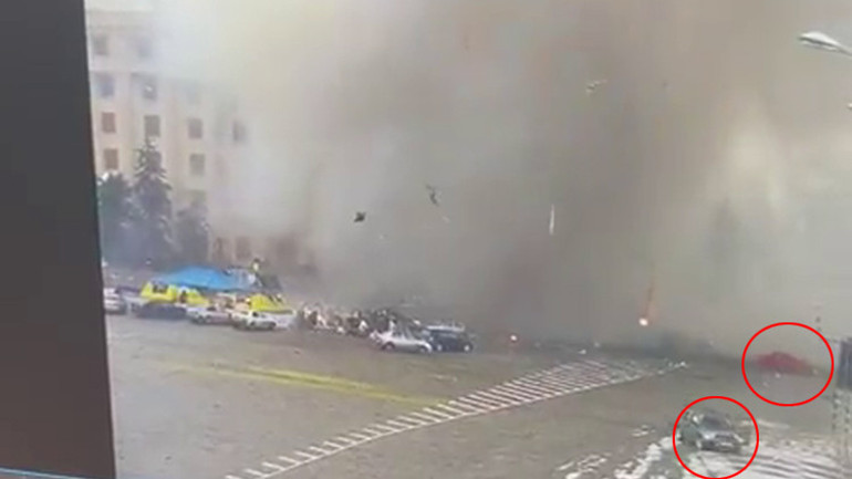 Ukrayna savaşında son durum: Harkivde yönetim binası böyle vuruldu