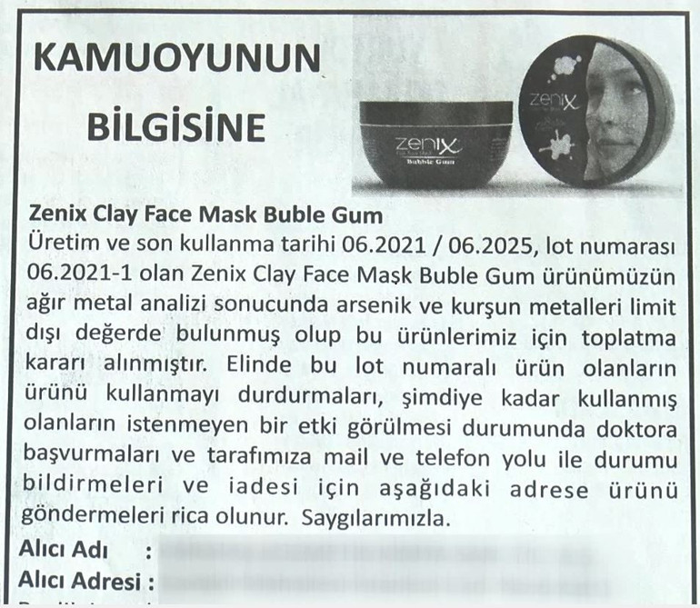 Gazeteye ilan verdi, uyardı: Kullanmayın Ancak ürün hala satışta...  Çok önemli sözler: Kansere dahi sebep olabilir