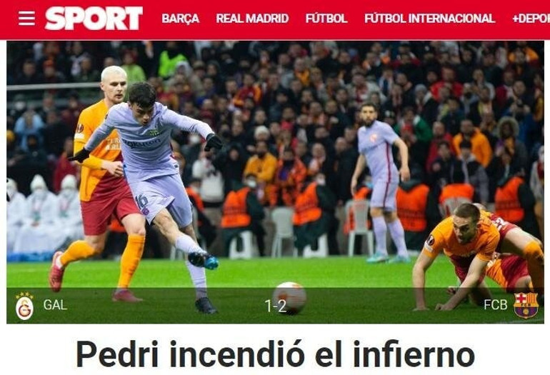 Galatasaray - Barcelona maçı İspanya ve dünya basınında geniş yankı buldu Türk cehennemi başlıkları ve Inaki Pena iddiası...