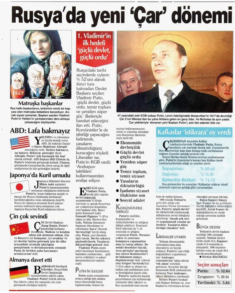 1. Vladimir 22 yıl önce bugün seçilmişti