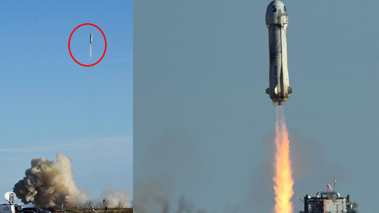Son dakika: Blue Origin uzay yolunda 6 kişiyi taşıyan roket uzaya fırlatıldı...