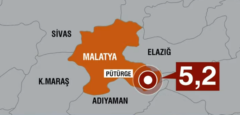 Son dakika... Malatya Pütürgede 5.2 büyüklüğünde deprem Peş peşe artçılar...