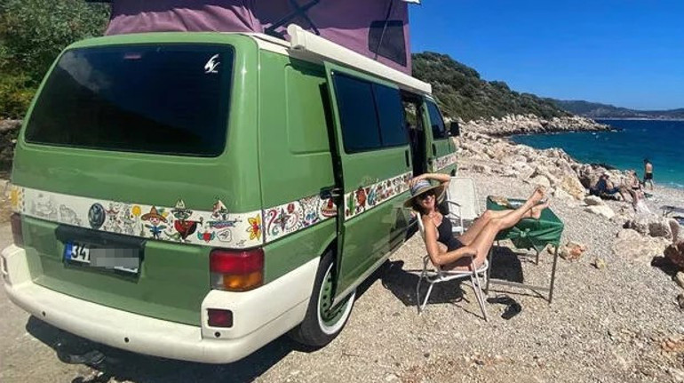 Boğaçın karavanı... Huzuru doğada buldu