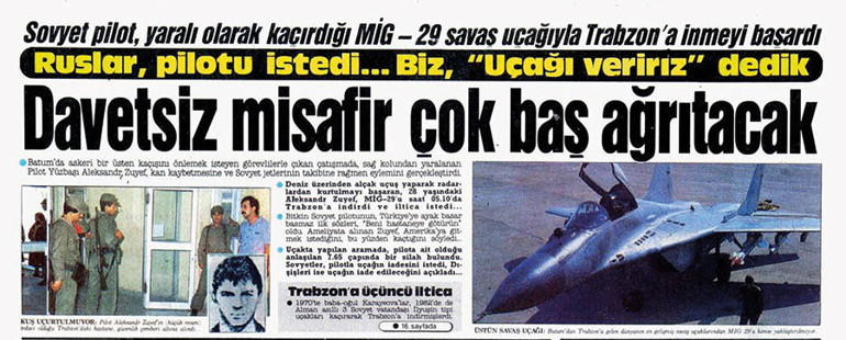 Sovyet jetini kaçırıp Trabzon’a kadar geldi