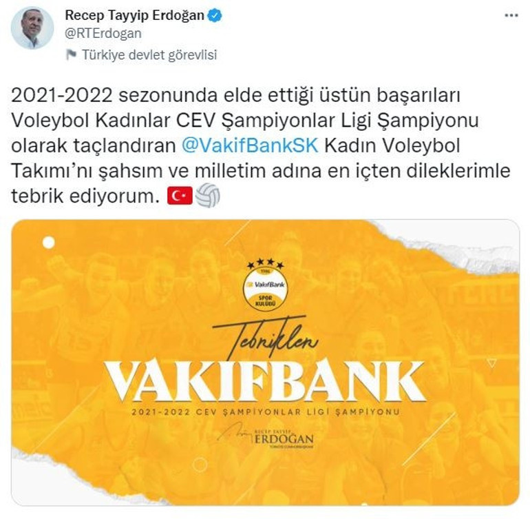 Son Dakika: VakıfBank, CEV Şampiyonlar Ligi şampiyonu Imoco Volleyi 4 sette devirdik
