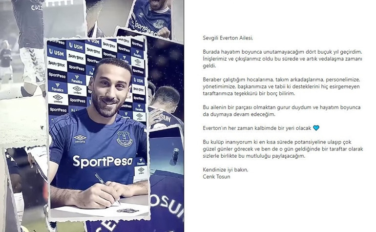 Son dakika: Cenk Tosun Evertona veda etti