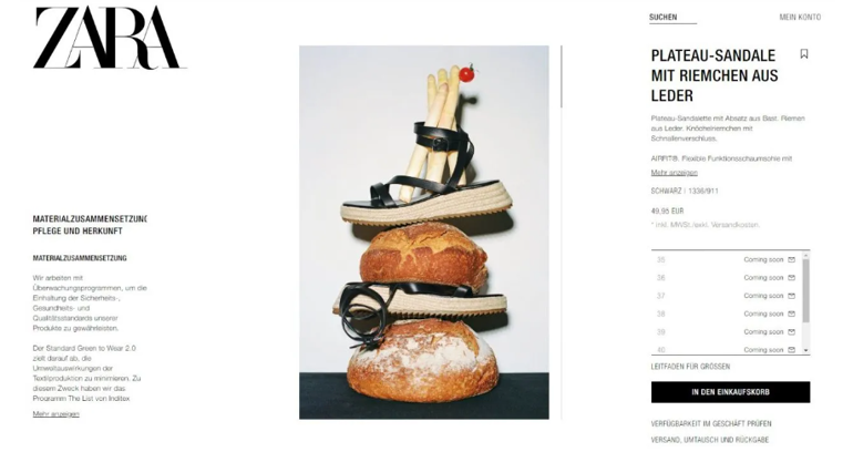 Zaranın ekmekli sandalet reklamı sosyal medyada gündem oldu Tepki yağıyor