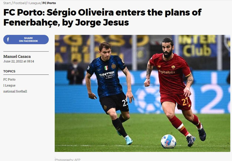 Son dakika: Fenerbahçenin yeni transfer hedefi Sergio Oliveira Mario Branco detayı...