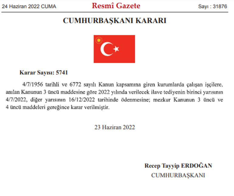 İlave tediyeler yattı mı, ne zaman yatırılacak 2022 birinci ilave tediye ödeme tarihleri