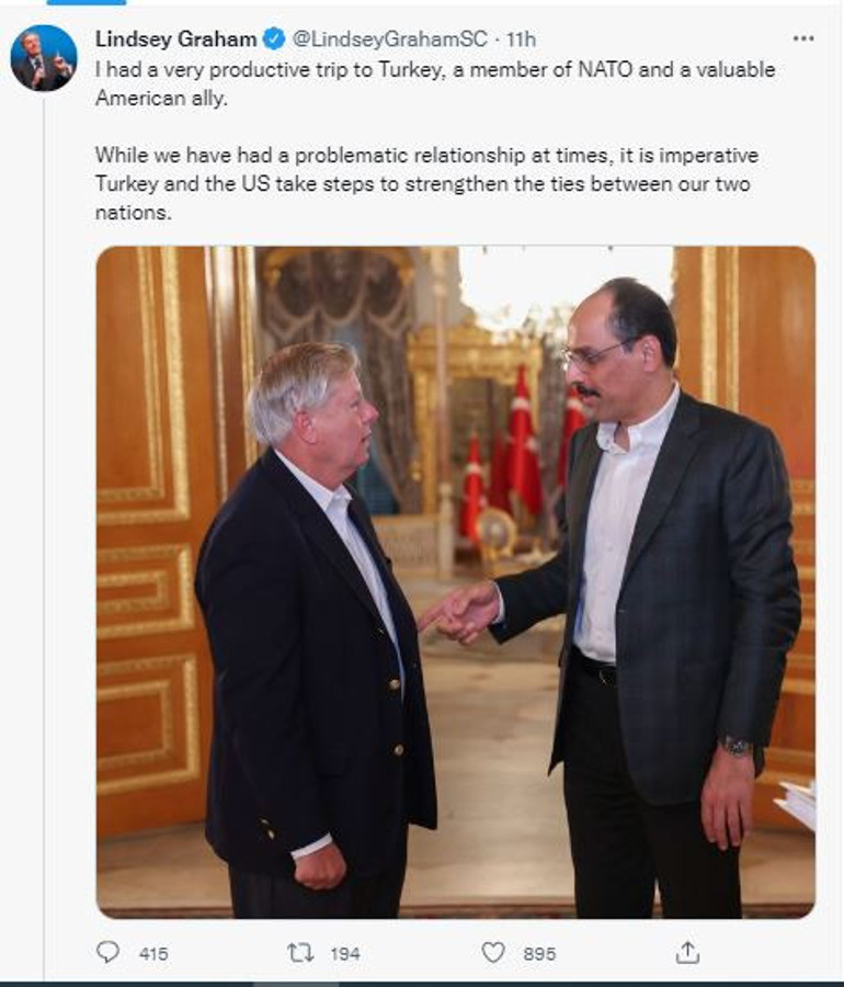 ABDli senatör Grahamdan F-16 mesajı