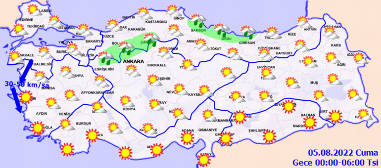Son dakika hava durumu tahminleri Yarın hava nasıl olacak Meteorolojiden 5 Ağustos için il il uyarılar