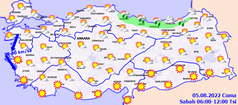 Son dakika hava durumu tahminleri Yarın hava nasıl olacak Meteorolojiden 5 Ağustos için il il uyarılar
