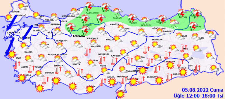 Son dakika hava durumu tahminleri Yarın hava nasıl olacak Meteorolojiden 5 Ağustos için il il uyarılar