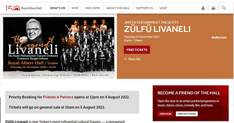 Zülfü Livaneli Londra’da konser verecek