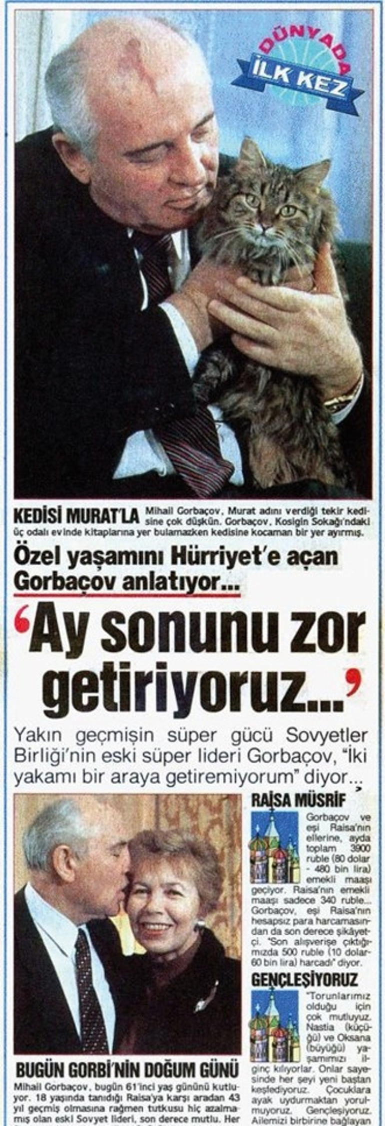 Gorbi Hürriyet için yazmıştı