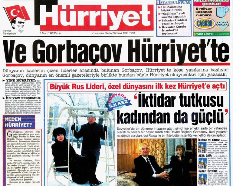 Gorbi Hürriyet için yazmıştı