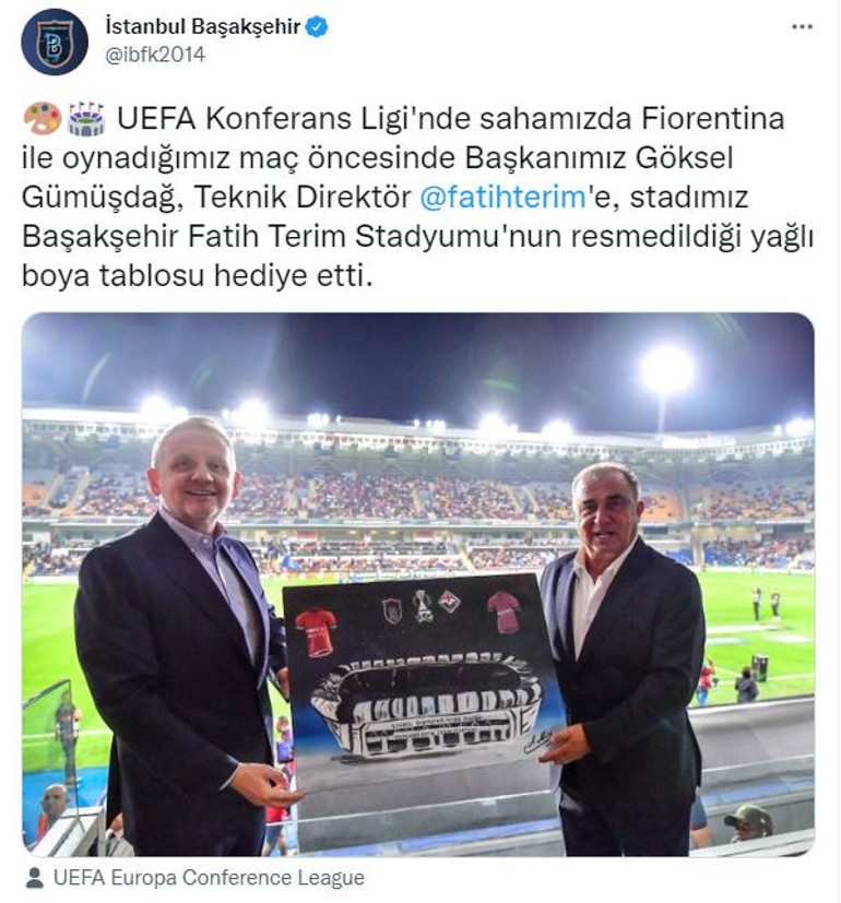 Fatih Terim, Başakşehir - Fiorentina maçında