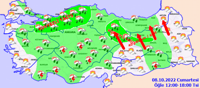 Son dakika: Meteorolojiden yeni hava durumu raporu Dikkat: Kuvvetli sağanak ve rüzgar uyarısı