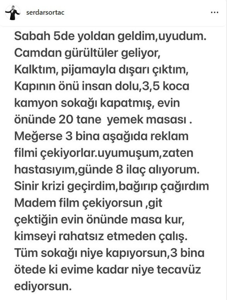 Serdar Ortaç film ekibine isyan etti: MS hastası adama yaptıklarına bakın