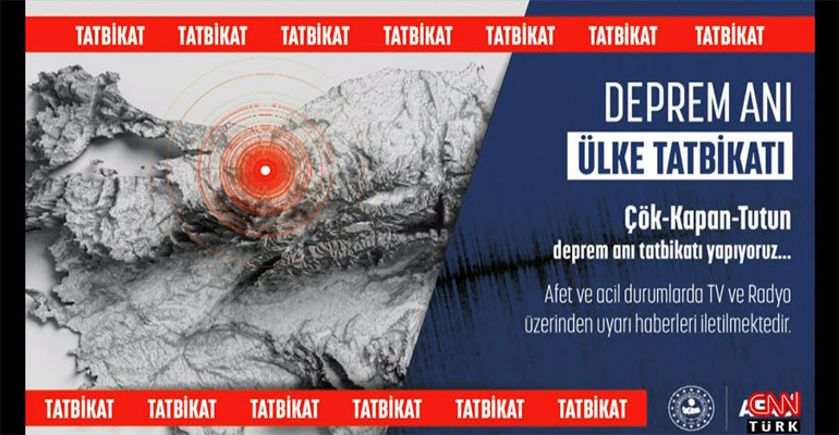 Son dakika: Deprem Anı Ülke Tatbikatı Türkiyenin 81 ilinde ve KKTCde 18.57de gerçekleştirildi