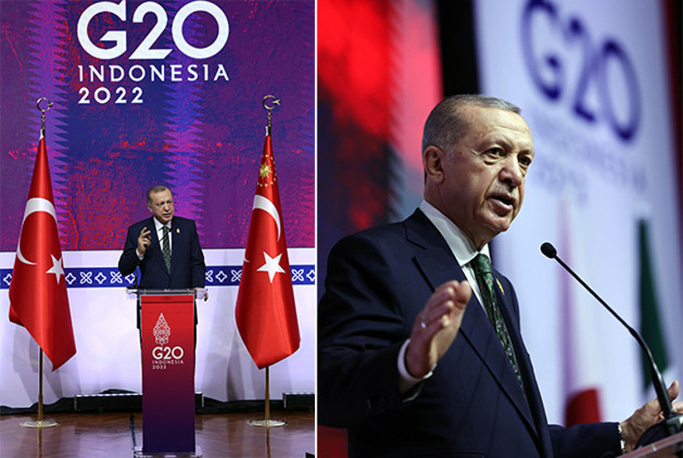 Erdoğan G20 Zirvesinde: Terör örgütüne destek verenler dökülen her kana ortaktır