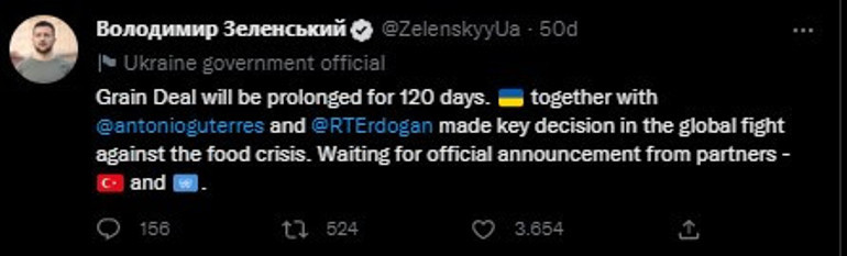 Son dakika: Karadeniz Tahıl Anlaşması uzatıldı Cumhurbaşkanı Erdoğan ve Zelenskiden peş peşe açıklamalar...