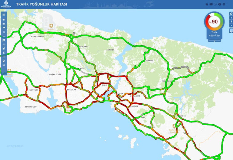 Son dakika: Meteorolojiden uyarı gelmişti... İstanbul’da trafik yoğunluğu yüzde 90ları buldu