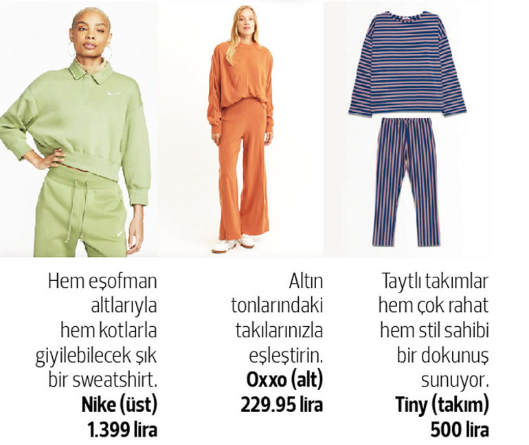 Evde, sokakta, her yerde rengârenk eşofmanlar