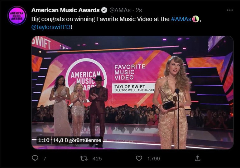 2022 Amerikan Müzik Ödülleri’nde Taylor Swift rüzgarı esti, sahnelerin asi kızı Pink yeni görünümüyle şaşırttı