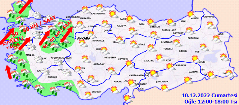Son dakika... Meteorolojiden yeni hava durumu raporu Kuvvetli rüzgar ve yağmur geliyor