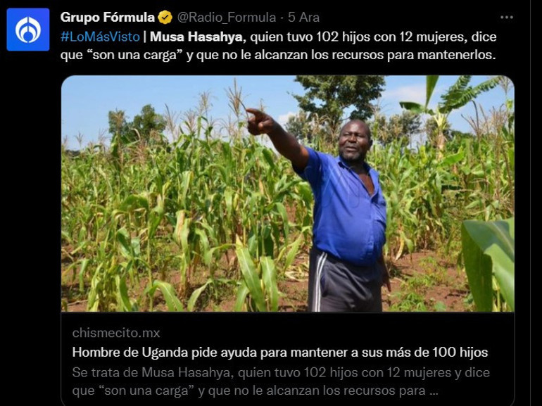 12 eş, 102 çocuk ve 568 torun...67 yaşındaki çiftçi daha fazla çocuk istemiyor