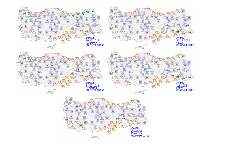 Son dakika hava durumu tahminleri Bugün hava nasıl olacak, yılbaşında yağmur ve kar var mı Meteoroloji il il hava durumu uyarıları