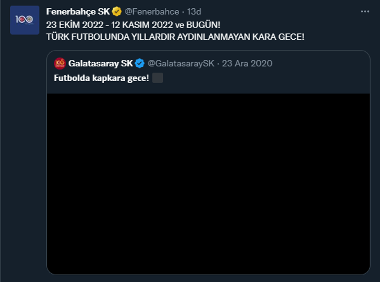 Fenerbahçeden Sivasspor - Galatasaray maçı sonrası flaş paylaşım Galatasaraydan cevap...