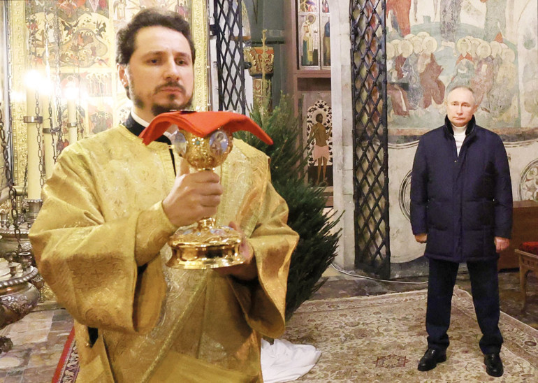 Putin’e tek kişilik Noel ayini