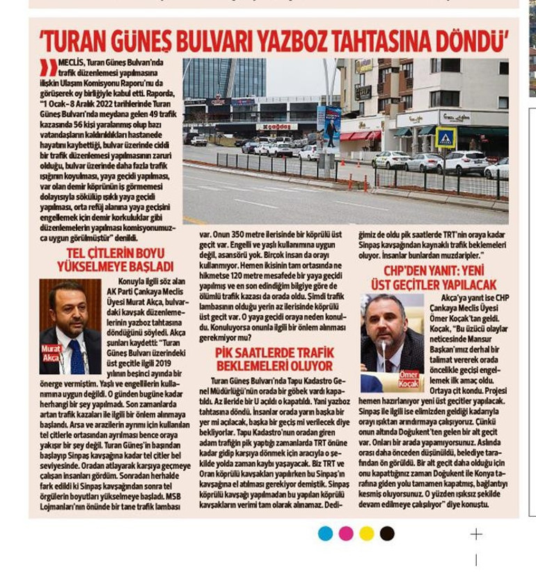 Turan Güneş Bulvarı’nda hız limiti 50’ye indi