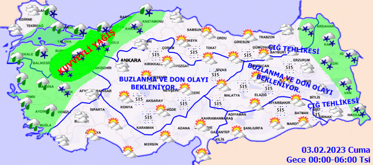 İSTANBULA KAR YAĞIŞI UYARISI Bugün (3 Şubat) hava nasıl olacak, yağmur ve kar yağacak mı Sıcaklıklar düşüyor... İşte Meteoroloji il il hava durumu raporu