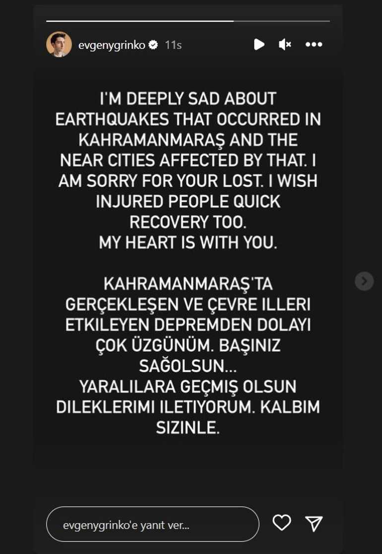 Dünya yıldızlarından Türkiye’ye taziye ve destek mesajları yağdı
