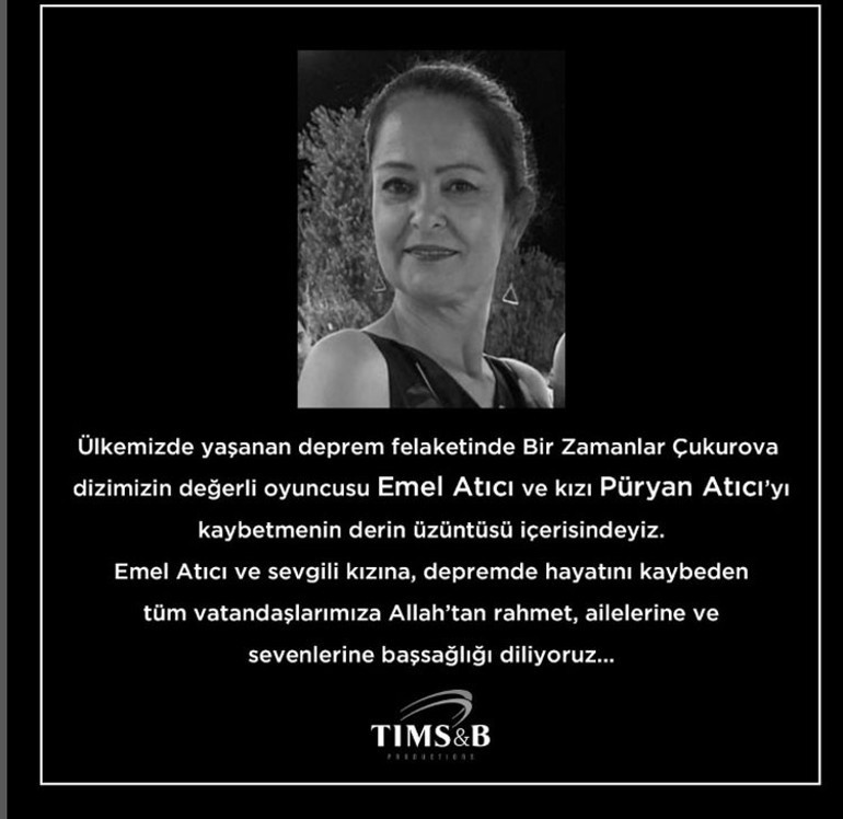 Bir Zamanlar Çukurova dizisinin oyuncusu depremde hayatını kaybetti