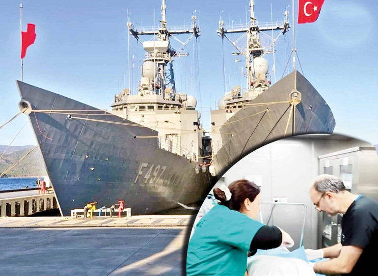 Savaş gemileri hastaneye dönüştürüldü