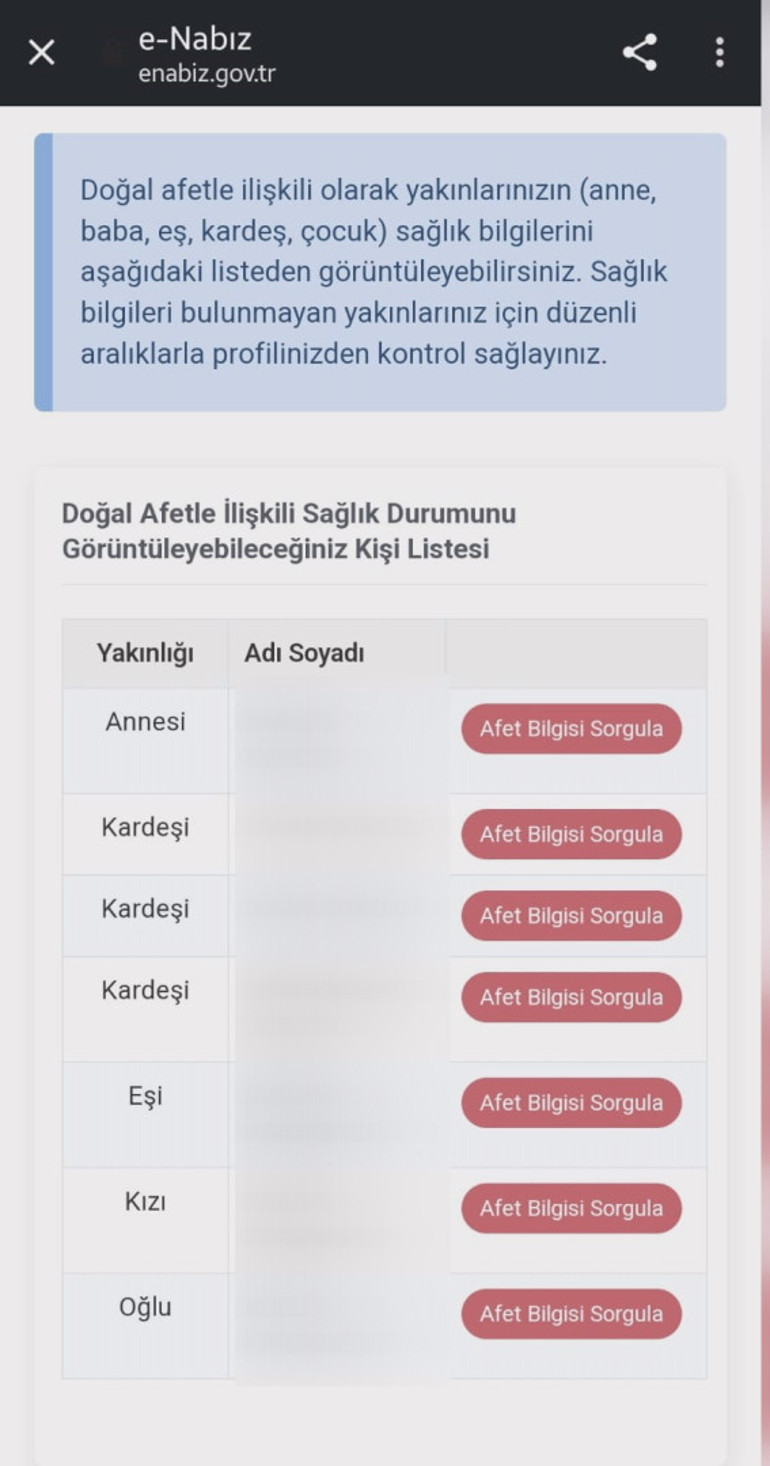 e-Nabızdan depremzedeler için yeni hizmet: Fotoğraflı arama