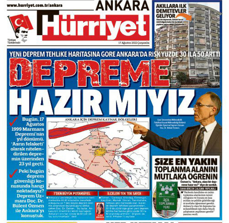 Ankara’nın deprem tehlikesi değişmedi