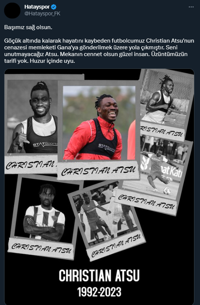 Volkan Demirelin Christian Atsu ile ilgili sözleri akıllara geldi Ayrılmak istediğini söyledi Hataysporun Twitter hesabında yürek burkan detay...