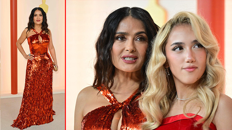 Oscar törenine anne kız damga vurmuşlardı: Salma Hayek gecenin sonunda “Fermuarlar fora” dedi