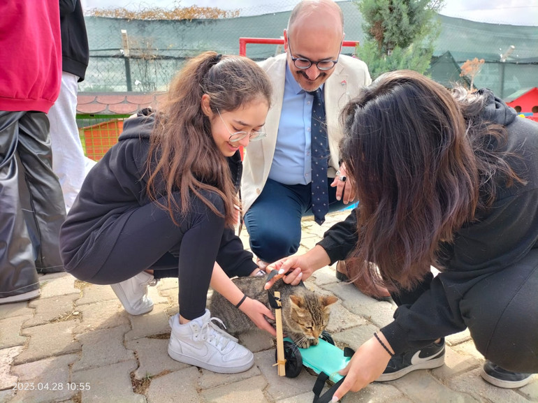 Öğrencilerden engelli patili dostlara destek