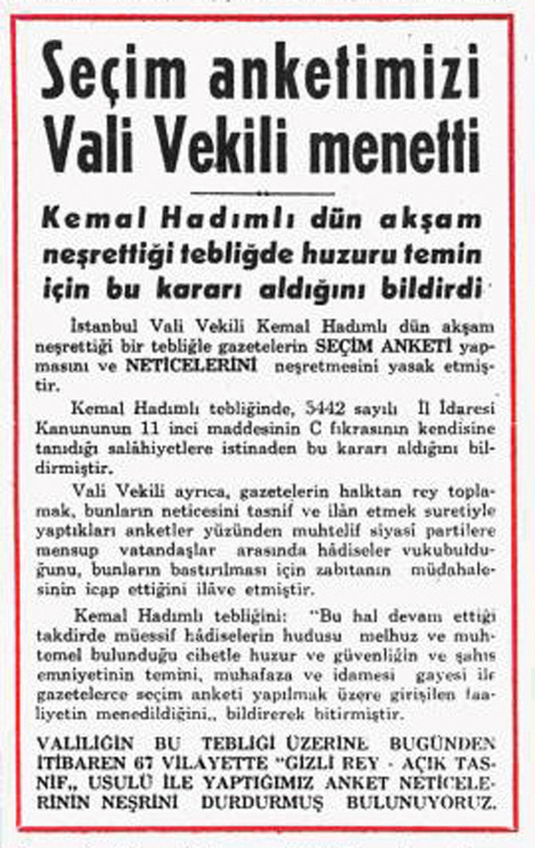 Anket savaşları 70 yıl önce de vardı