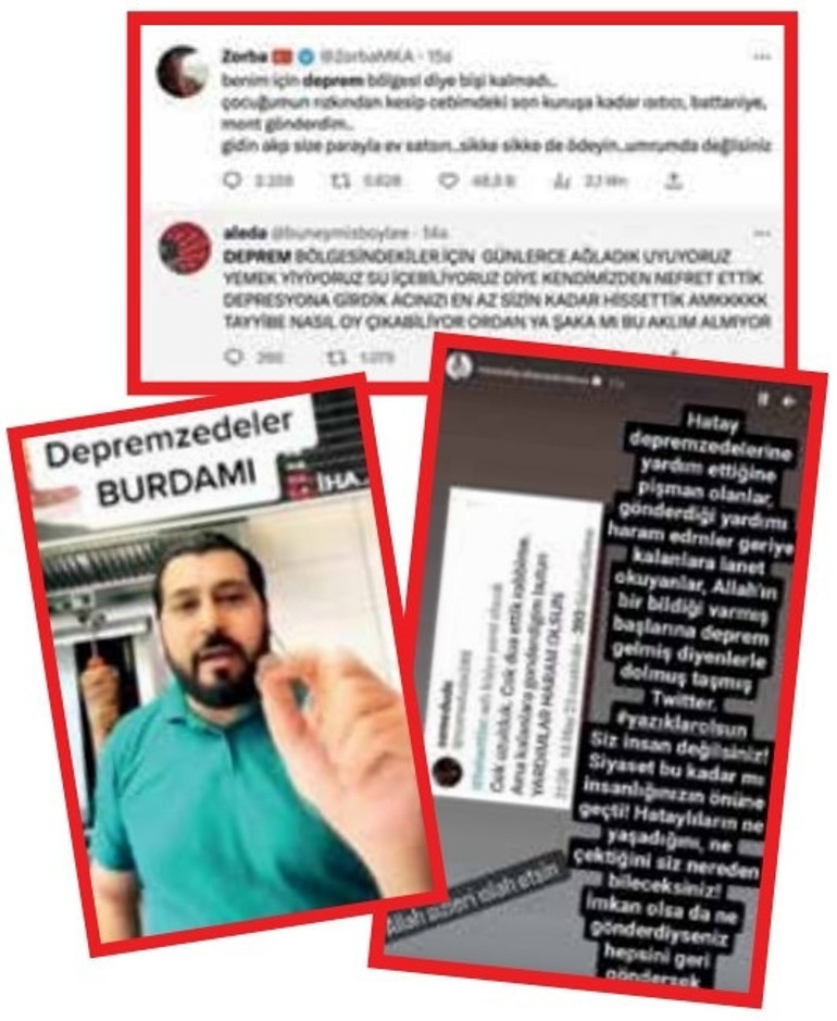 Depremzedelere küfür etme alçaklığı